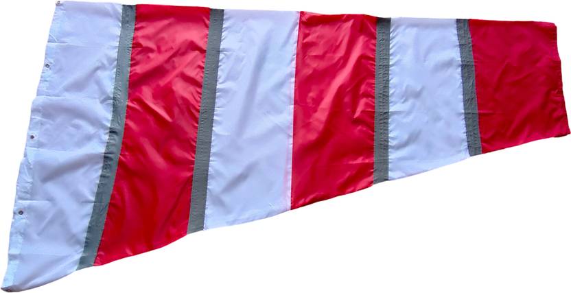 Windsock Cloth with Tape Single Layer Red & White Color Pack of 1 Pcs Outdoor Flag 411.5 cm x 256.5 cm by ANGELSAFE