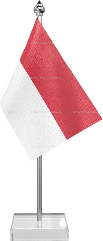 Single Indonesia Table Desk Miniature Flag With Brass Base And Brass Pole Table Miniature Flag 10.2 cm x 15.2 cm by The Flag Company