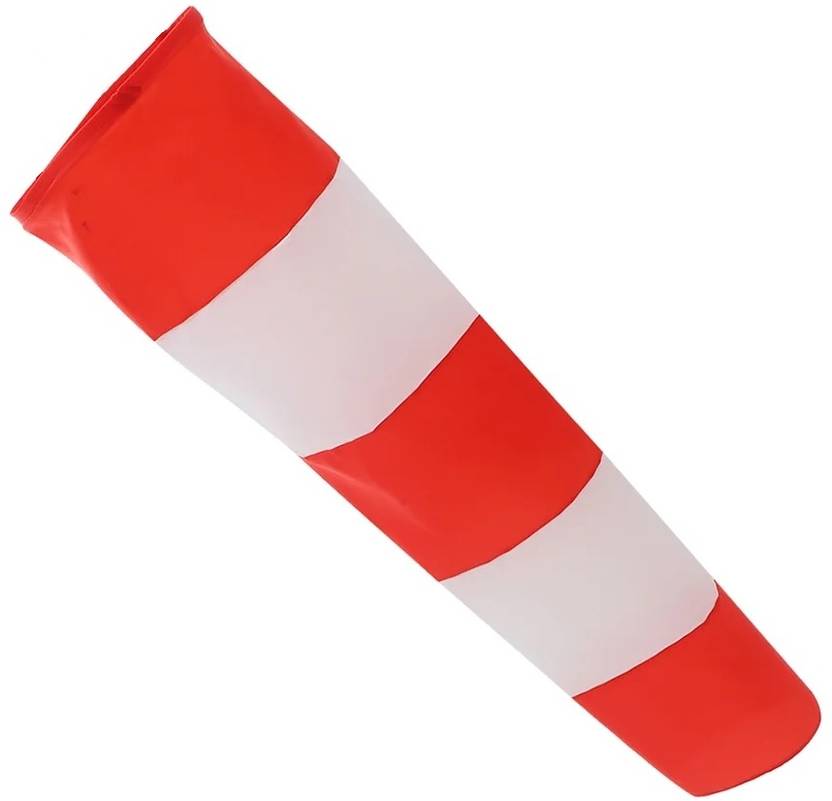 Windsock Cloth Double Layer Six Feet Long Red & White Color Parachute Fabric Outdoor Flag 182.9 cm x 61.0 cm by ANGELSAFE