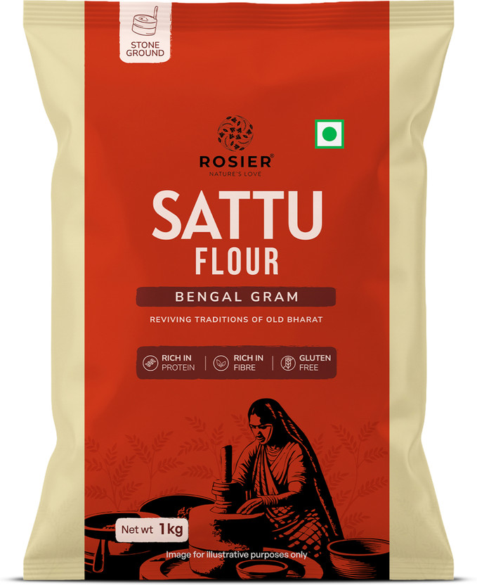 ROSIER Sattu Atta 1kg Roasted Bengal Gram Flour