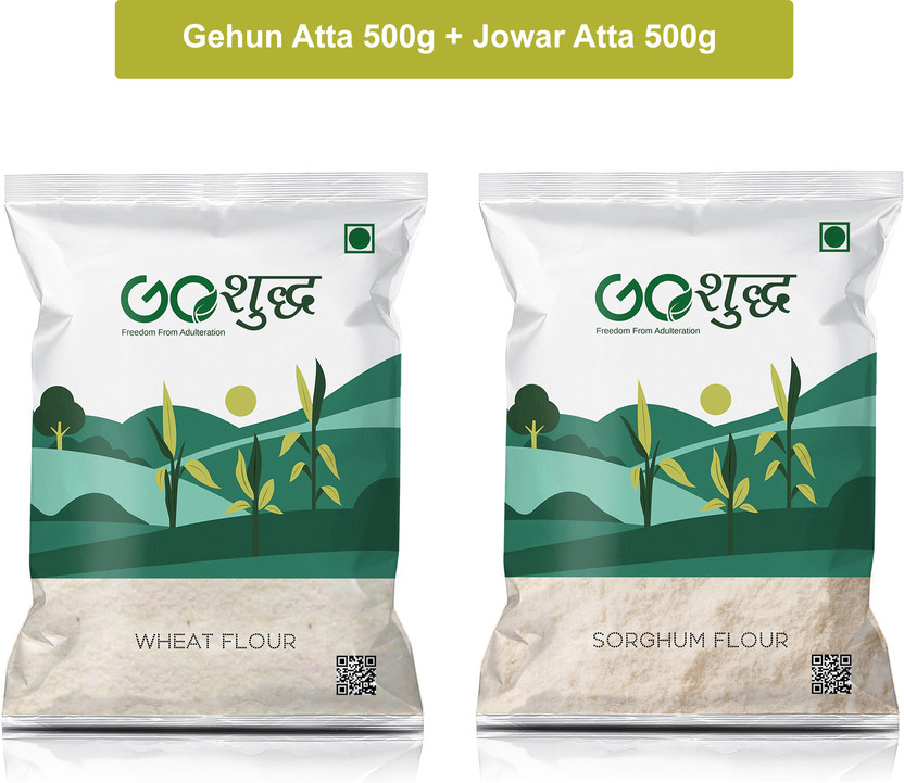 Goshudh Gehun Atta 500g & Jowar Atta 500g Combo Pack 1000g