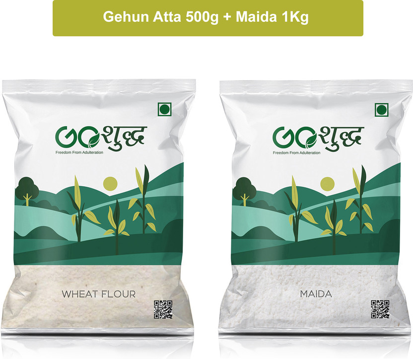 Goshudh Gehun Atta 500g & Maida 1Kg Combo Pack 1500g