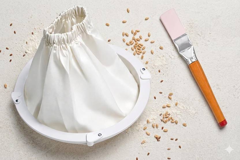 HONEYBEESALES Fc Flour Mill Accessories Kit – Sifter Ring, Cotton Filter Bag & Cleaning Brush 3comb Flourmill