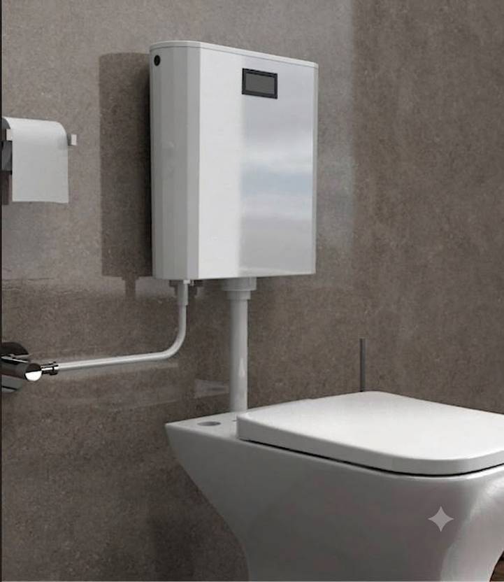 AGOEN Atlantic 44F Slim 8L Single Flush Toilet Cistern Tank with Bottom Inlet Single Flush Tank