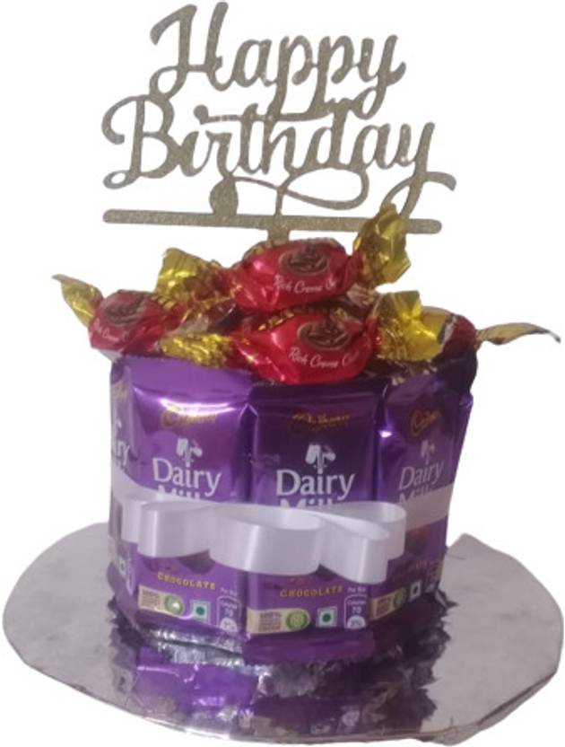 Cadbury Dairy Milk & Milk Chocolates with Happy Birthday Cake Topper