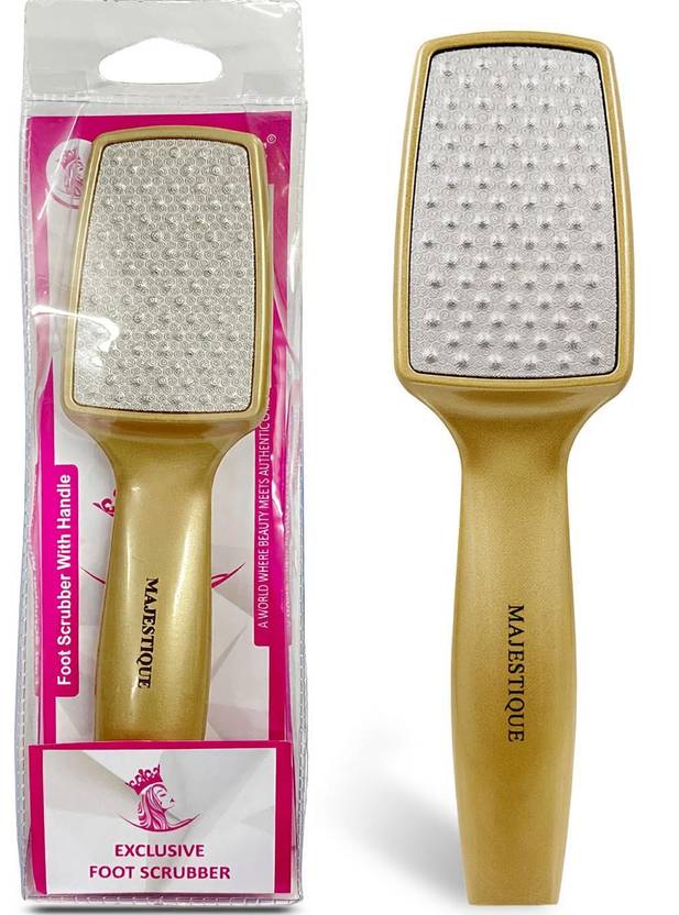MAJESTIQUE Foot Scrubber is Callus Remover for Feet with ergonomic handle for smooth finish