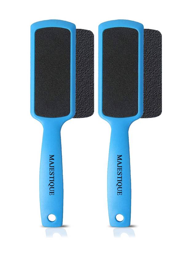 MAJESTIQUE Double-Sided Foot Scrubber, Foot File Callus Remover Pedicure-Multicolor(Pack 2)