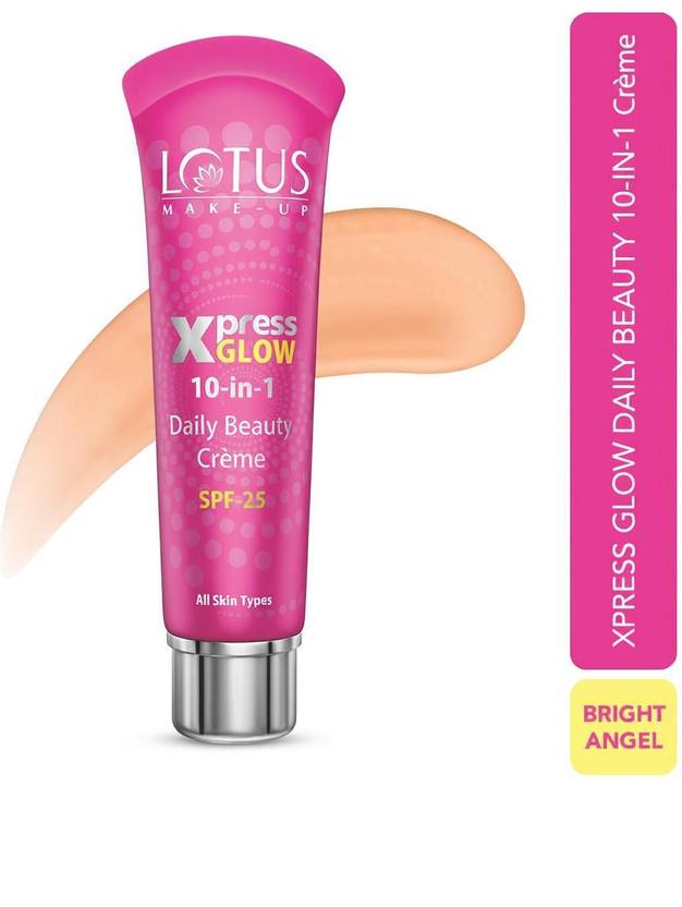LOTUS MAKE - UP XPRESSGLOW 10-in-1 DAILY BEAUTY CREME | TINTED CC CREAM SPF 25 | ALL SKIN TYPES Foundation