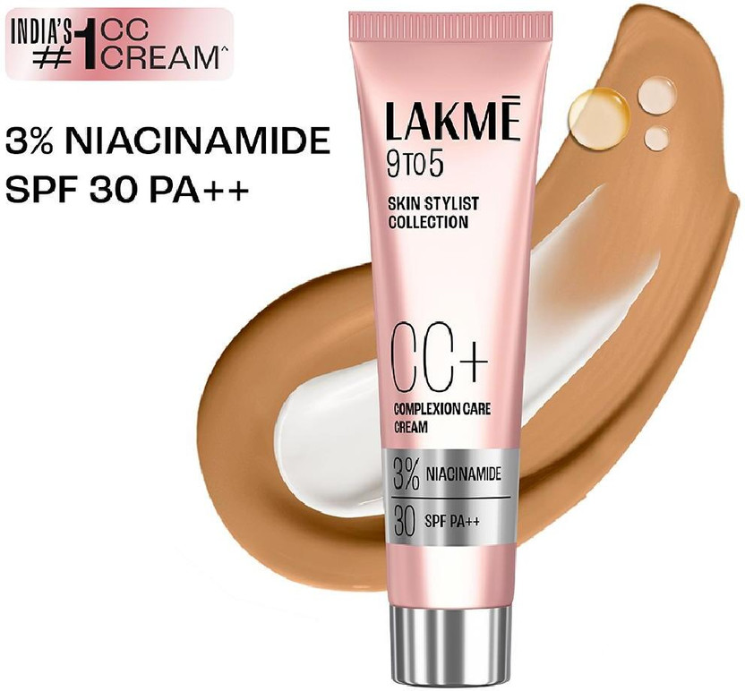 Click to enlarge Lakmé 9 to 5 CC Cream Almond with 3% Niacinamide Complex SPF 30 PA++ Foundation - Price in India, Buy Lakmé 9 to 5 CC Cream Almond with 3% Niacinamide Complex SPF 30 PA++ Foundation Online In India, Reviews, Ratings & Features