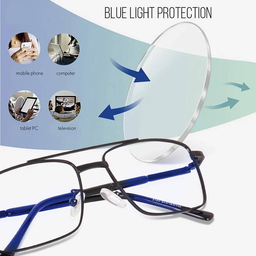 Full Rim Rectangle Computer Glass For Men & Women  (50 mm)