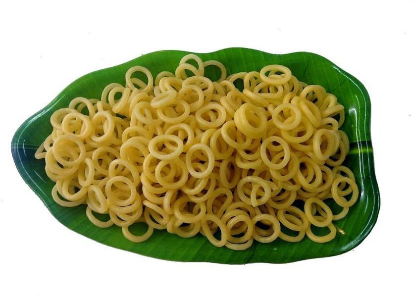 Veganic Ring Shaped Fryums | Ready to Fry | Chips Tea Time Snacks / Papad | Challa Fryum Fryums