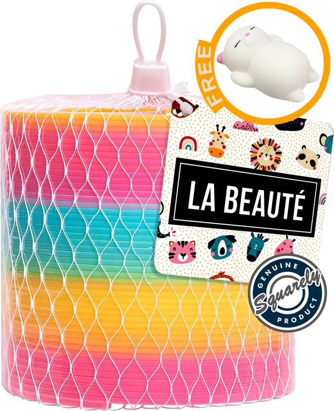 LaBeaute Jumbo Magic Rainbow Slinky I Original Plastic Coil Fidget