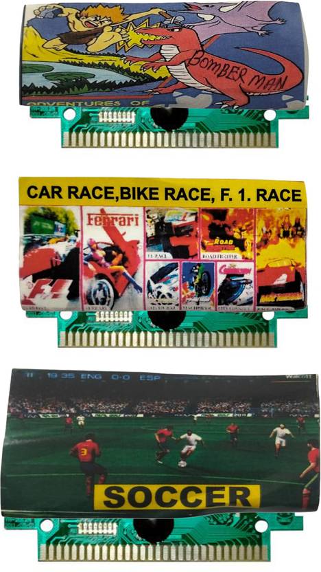 COUNTACH 8 Bit TV Video Game Cassettes Like BOMBERMAN, CAR RACE, SOCCER Gaming Accessory Kit