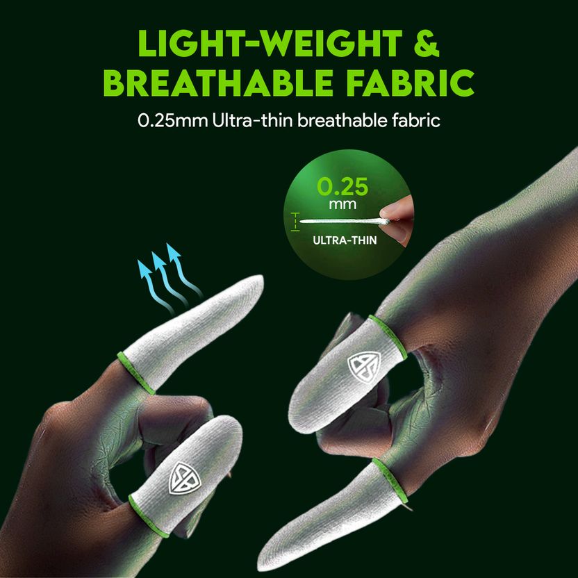 SpinBot Silver Fiber Thumb & Finger Sleeves 2 Pair - Image 3