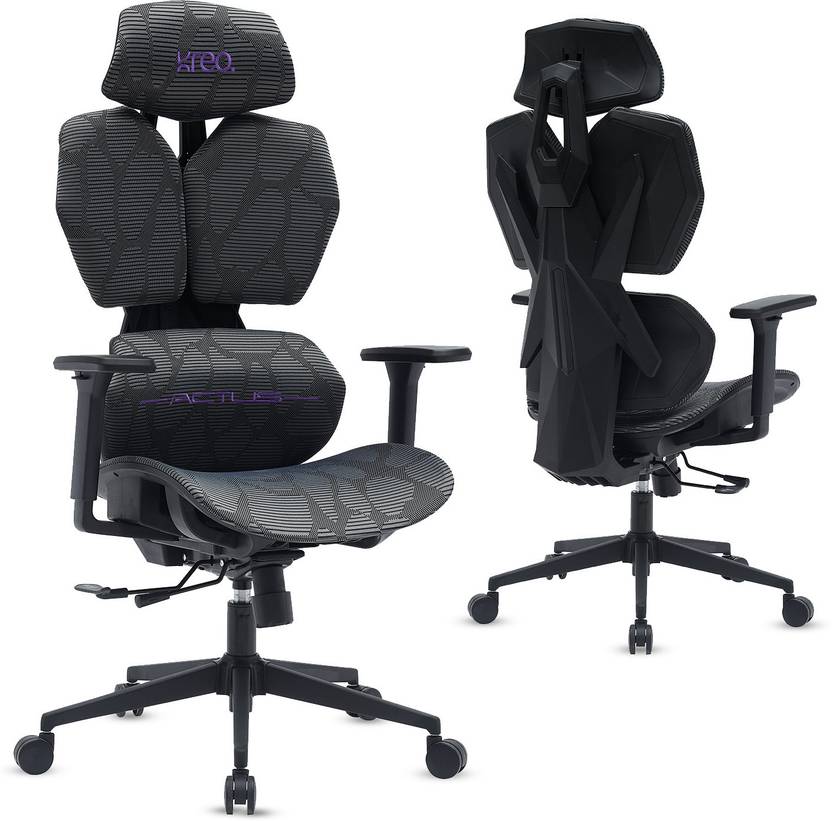 Kreo Actus Gaming Chair with Locking Backrest, Adjustable Headrest, Lumbar Support Gaming Chair