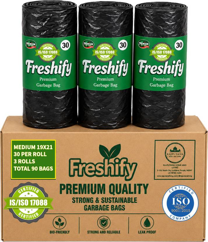 Garbage Bags 19x21 Inch (Pack of 90)