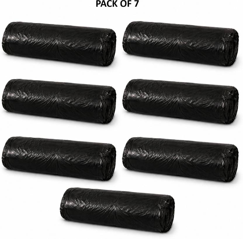 Fusion EcoStrong Black Garbage Bag Roll – Pack of 7 Medium 20 L Garbage Bag Pack Of 210