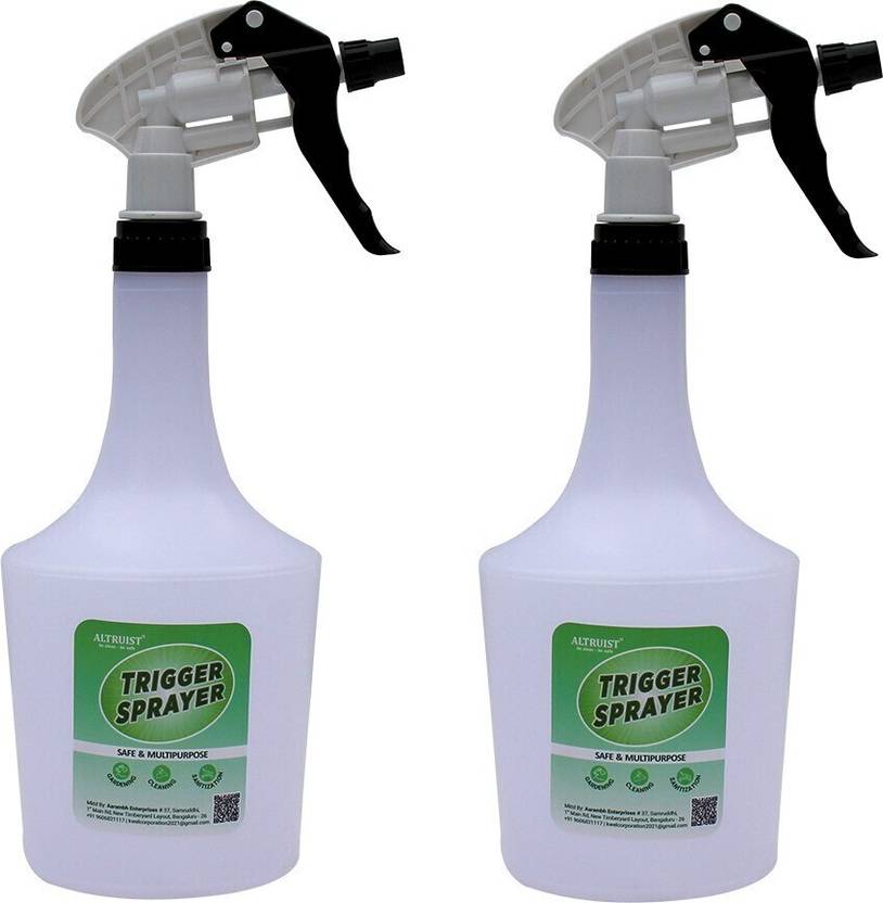 Altruist Multipurpose Spray Bottle (White) 1000 ml Trigger Spray Bottle for Liquid Sprayer Unbreakable Plastic Multipurpose Sanitizer Spray Bottle Pack of 2 1 L Hand Held Sprayer