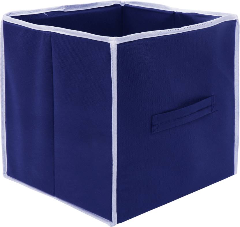 Ankit International High Quality Large Saree Box With Stand box | Wardrobe Box | Saree Cover Closet Organizer / Saree Box For Wardrobe Organizer Clothes Premium Clothes Box (Wedding Collection Gift) Blue cube box pack of 1