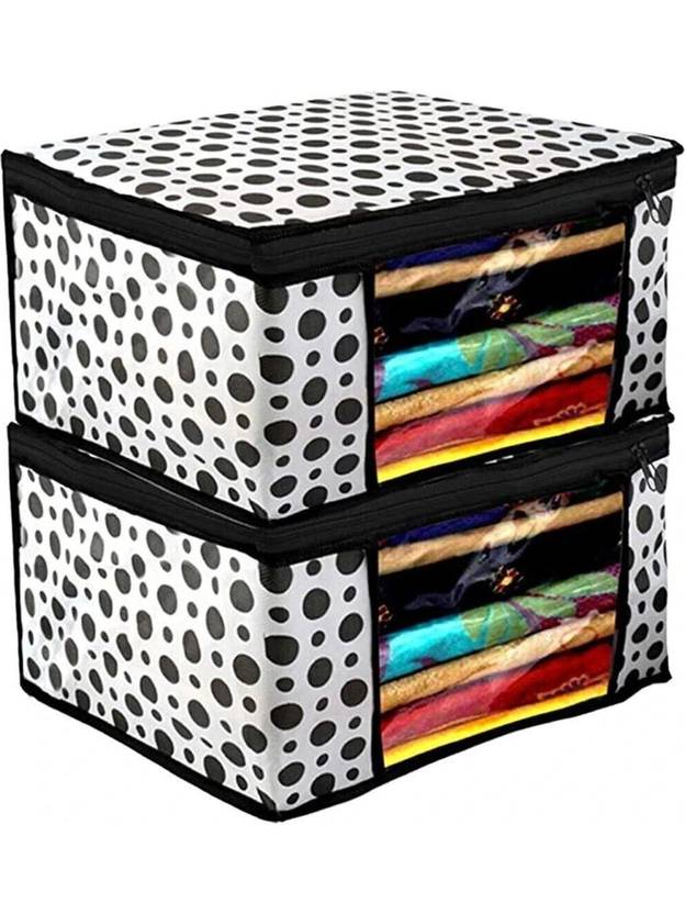Ankit International AI_WB_02 Polka Dots Design Non Woven Fabric Saree Cover/ Clothes Organiser AI_WB_02