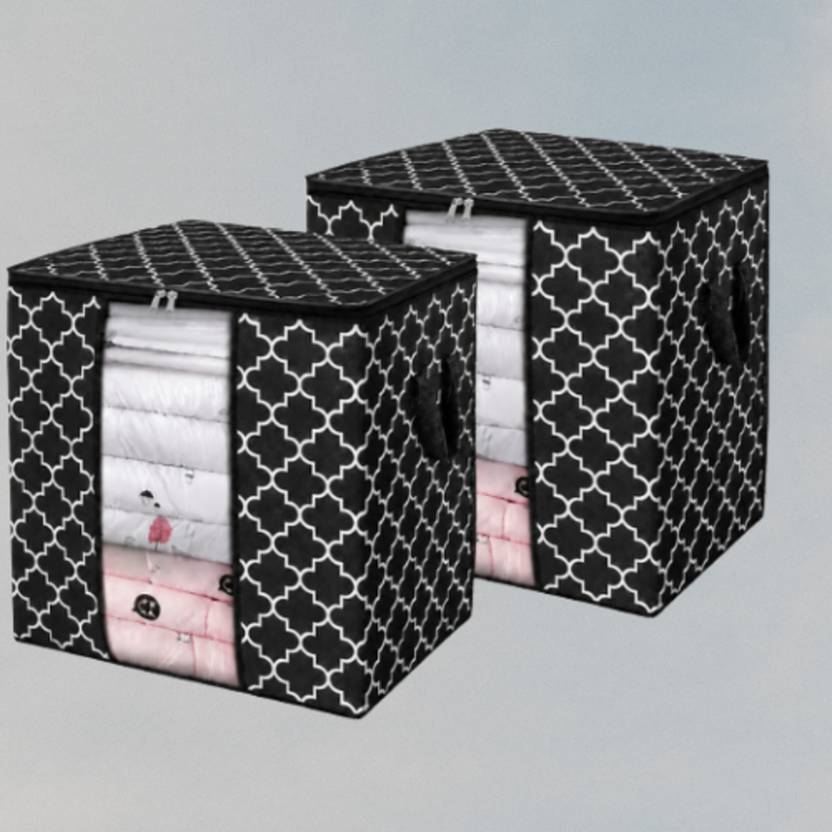 STORAZE The Premium Living Series delivers elegant storage organizers for modern homes. Dustproof Foldable Clothes Storage Container with Durable Zip Closure Cloth cover pack of 2