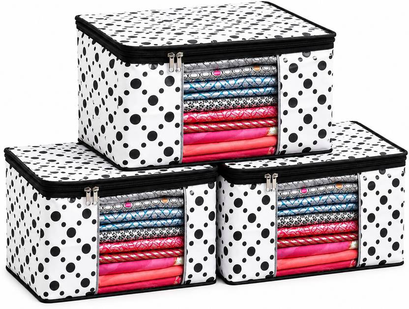 STORAZE Classic Dot Series DotElite Foldable Storage Organizer CLOTH COVER PACK OF 3