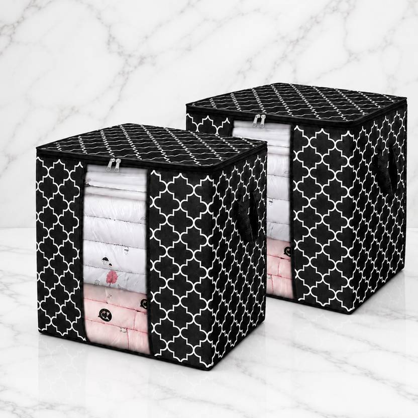 storvora Premium Storage Series Premium Black Wardrobe Organizer Cover PACK OF 2 CLOTH COVER PACK OF 2