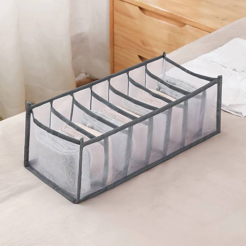 atorakushon Foldable Storage box Mesh Folding Drawer Wardrobe Clothing Organizer, Bra,Scarf,Belt,Tie,Undergarments