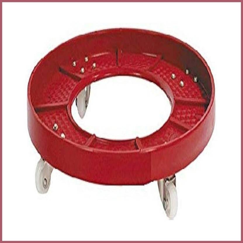 Red, Pack of 1 ARKONNECT LPG Cylinder Trolley Easily Movable Stand with Wheels-41 Gas Cylinder Trolley