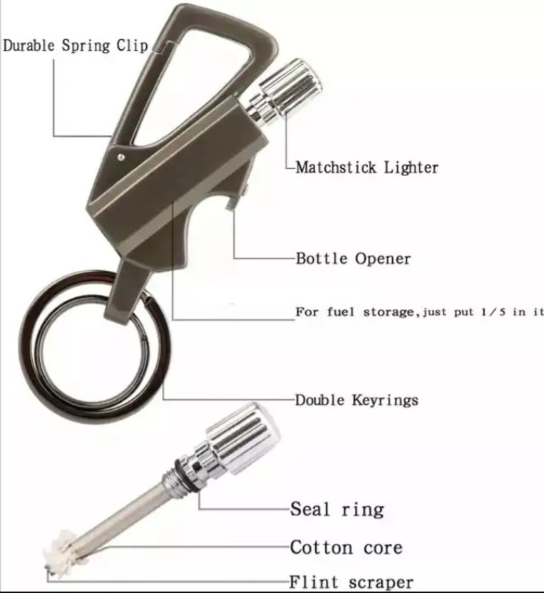 Iris Grape Metal Matchstick Keychain Lighter - Image 3