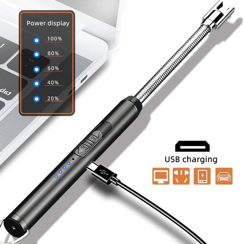 Arpit Arc Lighters Rechargeable USB Electric BBQ Lighter for Kitchen Candle Steel, Plastic Electronic Gas Lighter