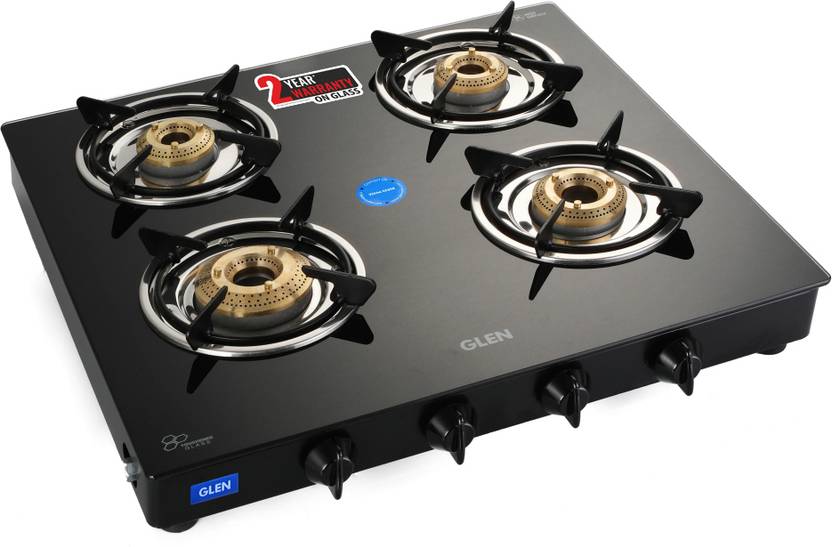 Glen 1040 GT XL HF Brass Burners Black Stainless Steel Manual Gas Stove Price in India Buy