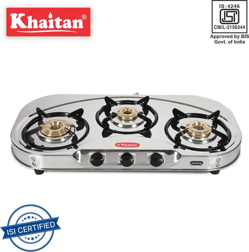 Khaitan 3 Burner Draw "C" (with extra big party cooking burner