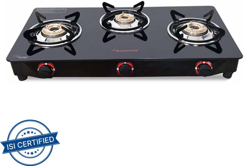 Butterfly Trio 3 Burner Glass Manual Gas Stove Price in India Buy
