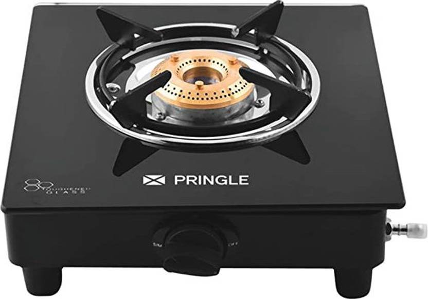 PRINGLE SIngle Burner Glass Top Gas Stove/Chulha Manual Ignition With