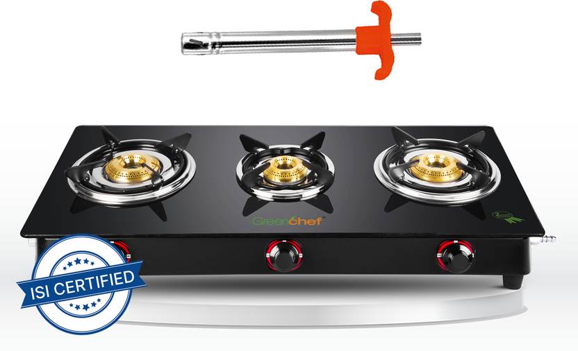 Greenchef Ebony with Lighter Glass Manual Gas Stove Price in India Buy Greenchef Ebony with