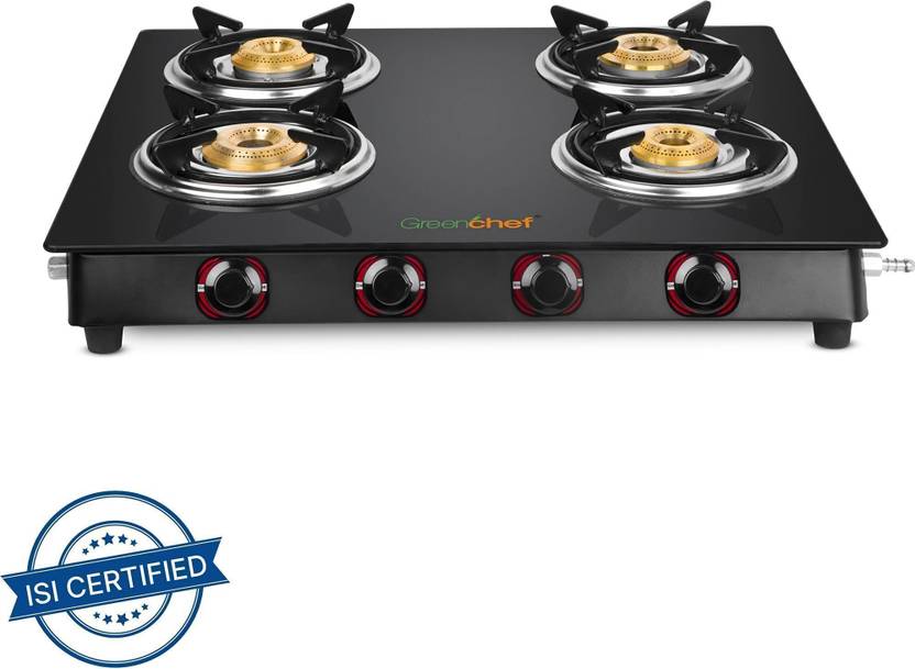 Greenchef Ebony Glass Manual Gas Stove