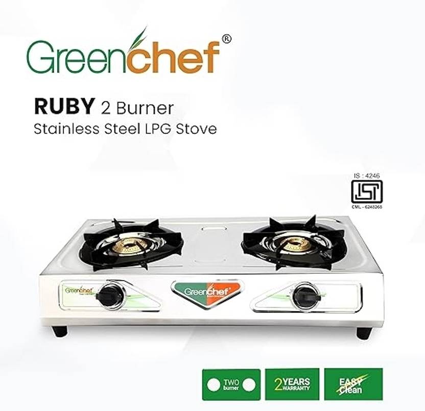 Greenchef GREENCHEF Ruby Stainless Steel Manual Gas Stove Price in