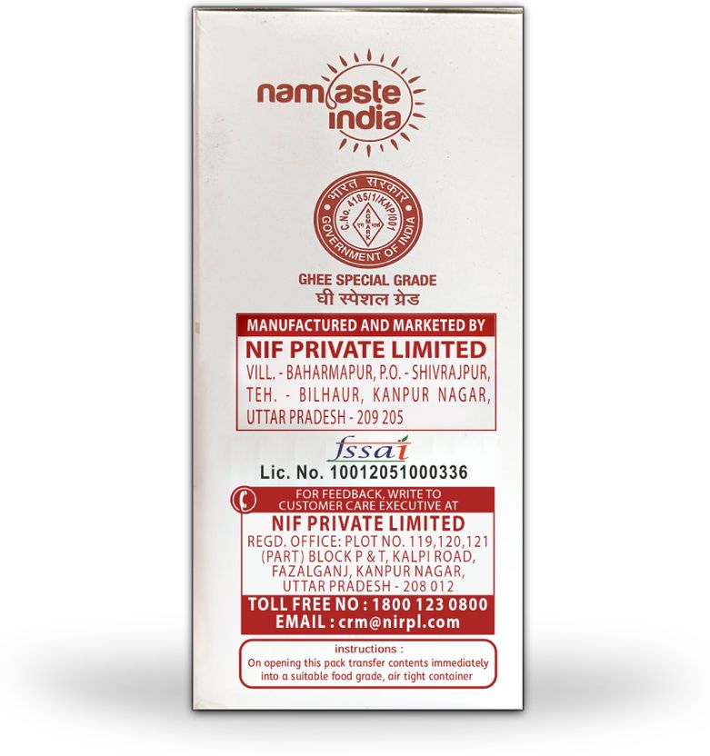 Namaste India Desi Ghee 450ml Tetrapack - Image 4