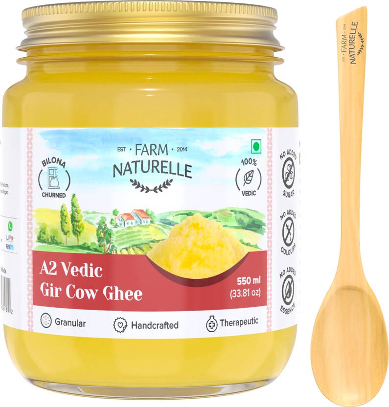Farm Naturelle A2 Desi Cow Ghee from Grass Fed Gir Cows,Bilona Method ...