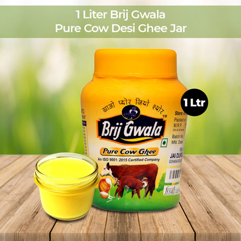 brij gwala Desi cow ghee 1 ltr -1 Ghee Box