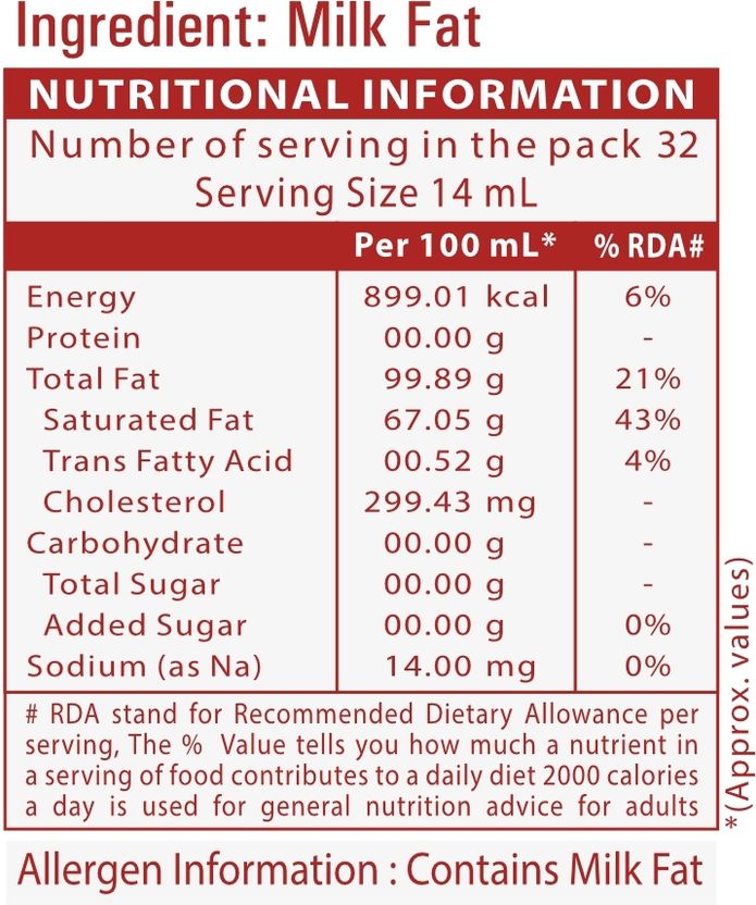 Namaste India Desi Ghee 450ml Tetrapack - Image 6
