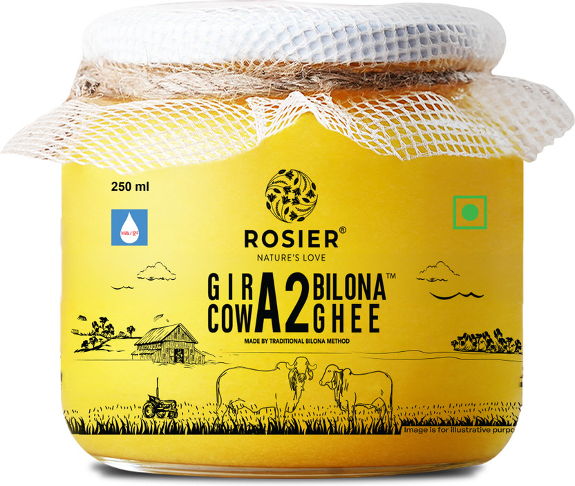 ROSIER A2 Gir Cow Ghee 250ml Traditional Bilona Method A2 Ghee