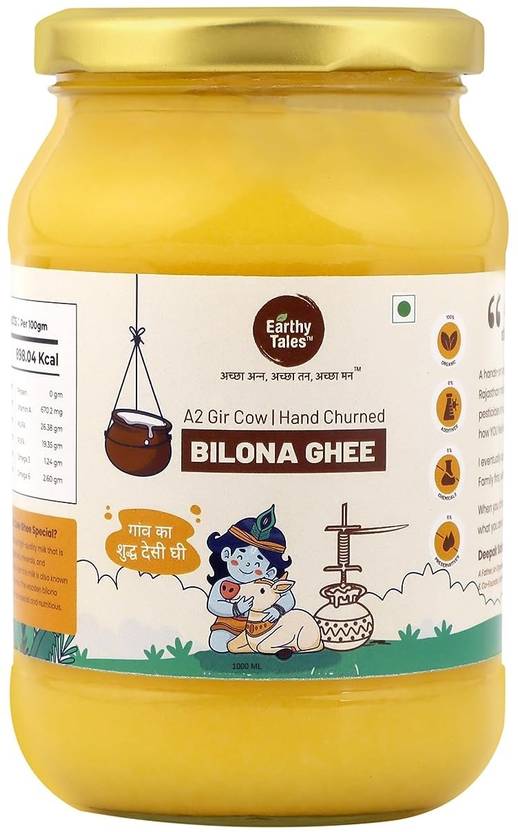 Earthy Tales A2 Gir Cow Ghee Ayurvedic Bilona Ghee Hand Churned Pure