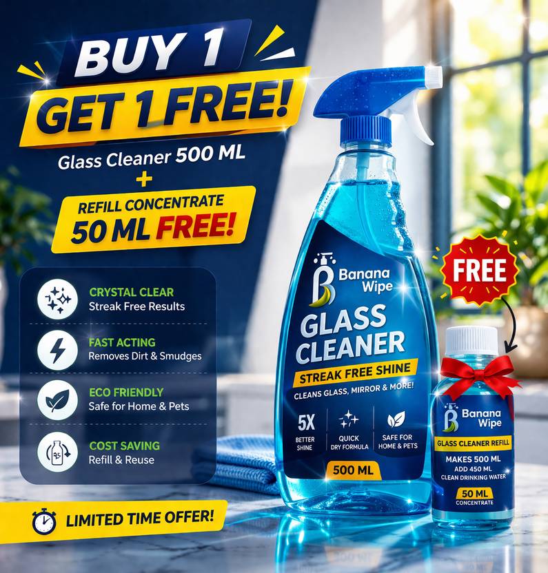 Bananawipe Glass Cleaner + FREE Refill Bottle