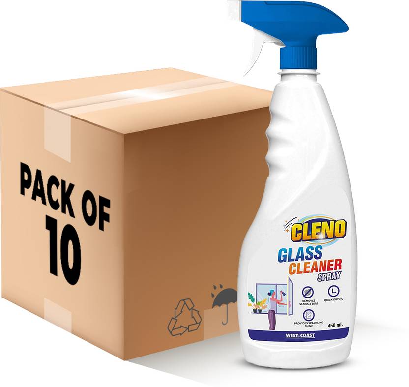 CLENO Glass Cleaner Spray Cleans Tabletops/Mirrors/GlassWindows 450ml
