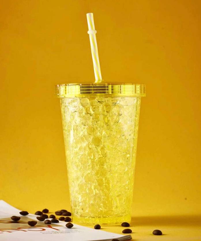 Nishoya Bottle Glass With Straw Glass Water/Juice Glass Price in India