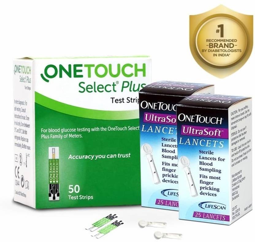 Select Plus Test Strips 50 Pack + 2 * 25 Lancets 50