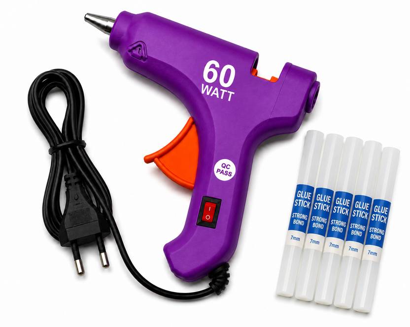 UMAIE 60W Hot Melt Glue Gun Kit with 5 Free 11mm Glue Sticks (6 Inch) Fast Heating High Temperature Co...