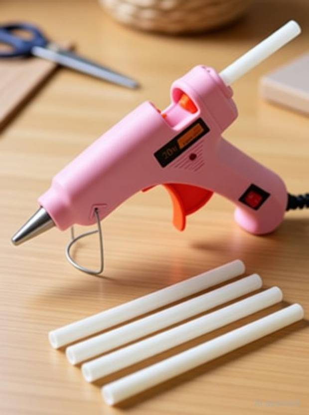 bandook NEW PINK MINI HOT GLUE GUN 20 WATT ON OFF SWITCH AND INDICATOR WITH ONLY 04 STICKS Standard Temperature Corded Glue Gun (7 mm) Standard Temperature Corded Glue Gun